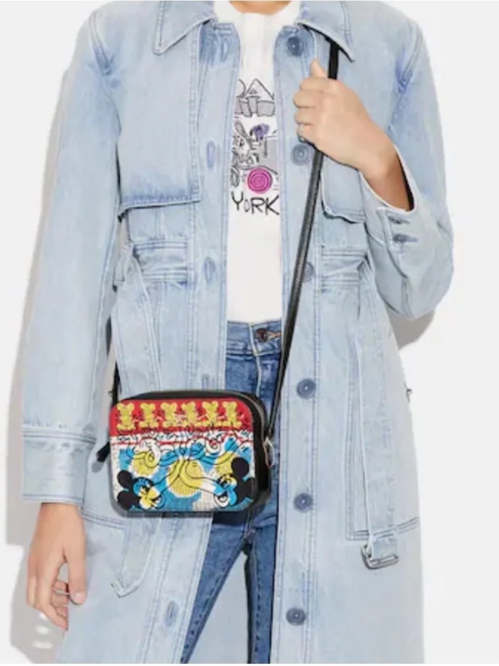 Coach Disney Mickey Mouse X Keith Haring Mini Camera Crossbody Bag